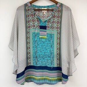 Fig And Flower size PXL Women’s Multicolor Sheer Boho Bohemian Blouse
